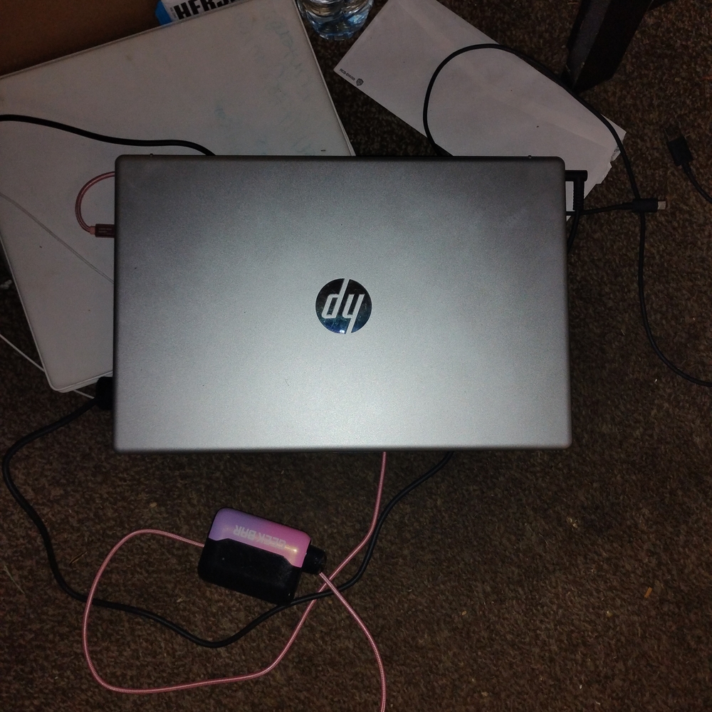 HP Silver Laptop with Black Emblem